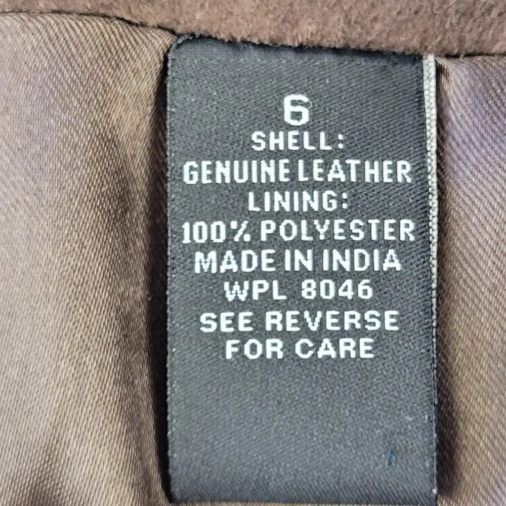 INC International Concept Woman’s brown genuine suede leather skirt size 6 - Picture 9 of 13